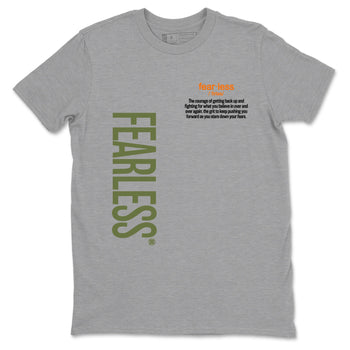 Sneaker match tees – Sneaker Tees To Match Undefeated inspired colorways Air Jordan 4 OG Olive Shoes  – Fearless Definition Tee Heather Grey 2