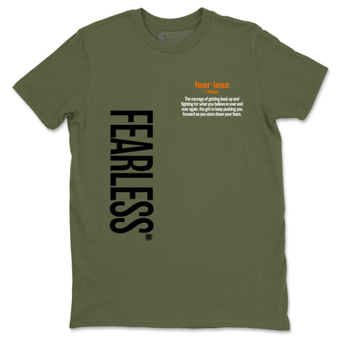 Sneaker match tees – Sneaker Tees To Match Undefeated inspired colorways Air Jordan 4 OG Olive Shoes  – Fearless Definition Tee Military Green 2