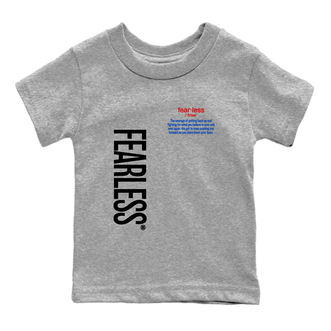 Sneaker match tees – Sneaker Tees To Match Jordan 4 Retro Rare Air Shoes – Fearless Definition Kids T-Shirt Heather Grey 2