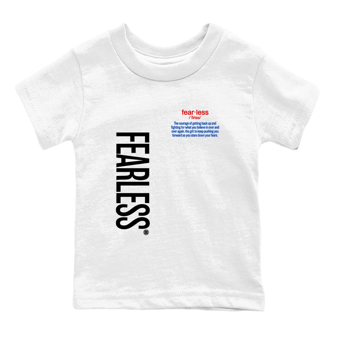 Sneaker match tees – Sneaker Tees To Match Jordan 4 Retro Rare Air Shoes – Fearless Definition Kids T-Shirt White 2