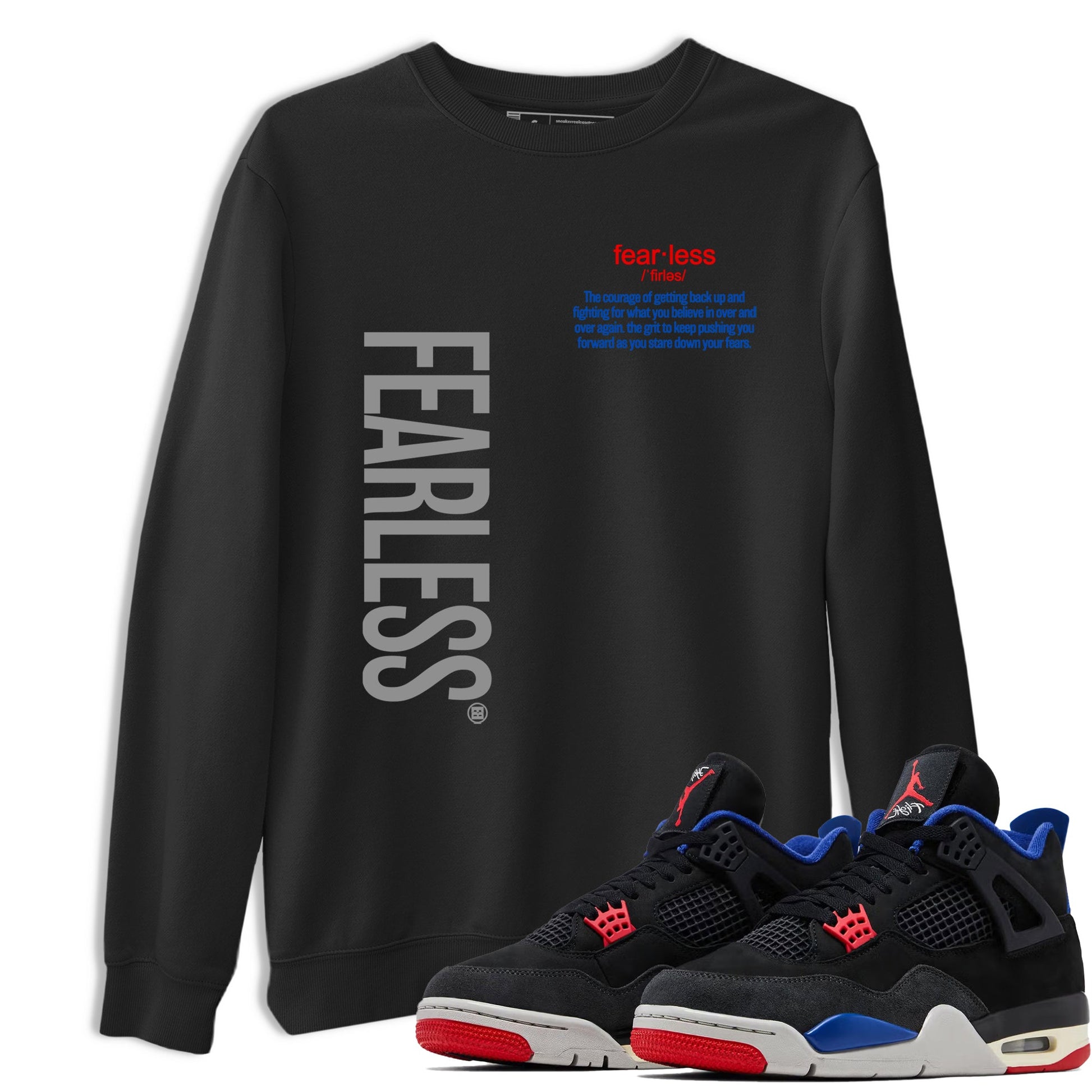 Sneaker match tees – Sneaker Tees To Match Jordan 4 Retro Rare Air Shoes – Fearless Definition Tee Black 1