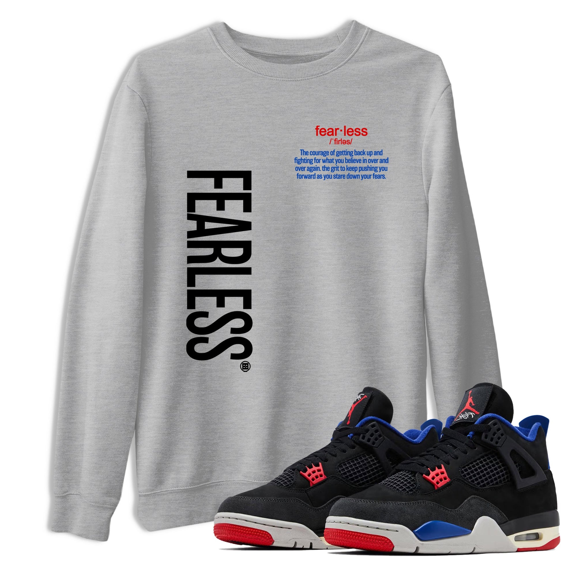 Sneaker match tees – Sneaker Tees To Match Jordan 4 Retro Rare Air Shoes – Fearless Definition Tee Heather Grey 1
