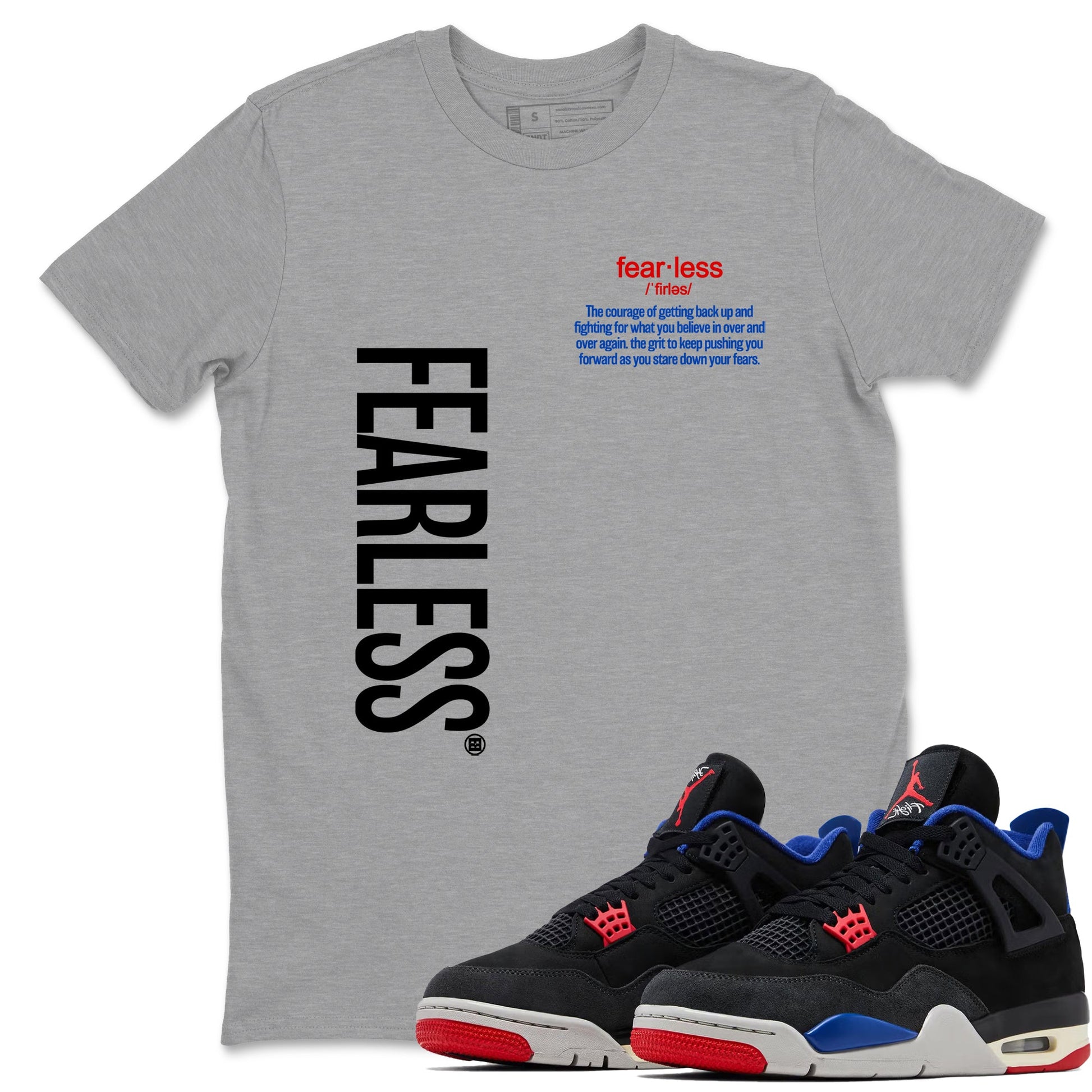 Sneaker match tees – Sneaker Tees To Match Jordan 4 Retro Rare Air Shoes – Fearless Definition Tee Heather Grey 1