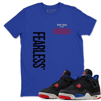 Sneaker match tees – Sneaker Tees To Match Jordan 4 Retro Rare Air Shoes – Fearless Definition Tee Royal Blue 1