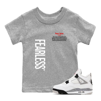 4s White Cement shirts to match jordans Fearless Definition sneaker match tees Air Jordan 4 Retro OG White Cement match shoes to clothes SNRT Sneaker Tees Youth Baby Heather Grey 1 tee
