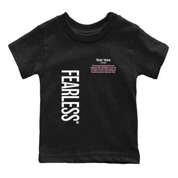 Fearless Definition baby and kids t-shirt crafted for little sneakerheads to shine with the Air Jordan 5 35th Anniversary sneakers, displayed in Black 2.