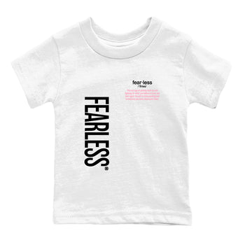 Fearless Definition baby and kids t-shirt crafted for little sneakerheads to shine with the Air Jordan 5 35th Anniversary sneakers, displayed in White 2.