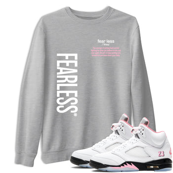 Fearless Definition sneaker match t-shirt styled to complete your fit with the Air Jordan 5 35th Anniversary sneakers, shown in Heather Grey 1.