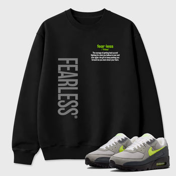 Sneaker match tees – Sneaker Tees To Match Air Max 90 Neon Yellow Shoes – Fearless Definition Tee Black 1