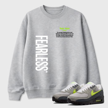Sneaker match tees – Sneaker Tees To Match Air Max 90 Neon Yellow Shoes – Fearless Definition Tee Heather Grey 1