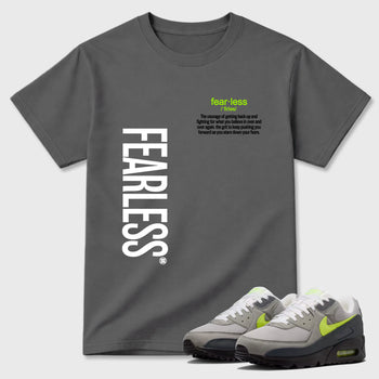 Sneaker match tees – Sneaker Tees To Match Air Max 90 Neon Yellow Shoes – Fearless Definition Tee Cool Grey 1