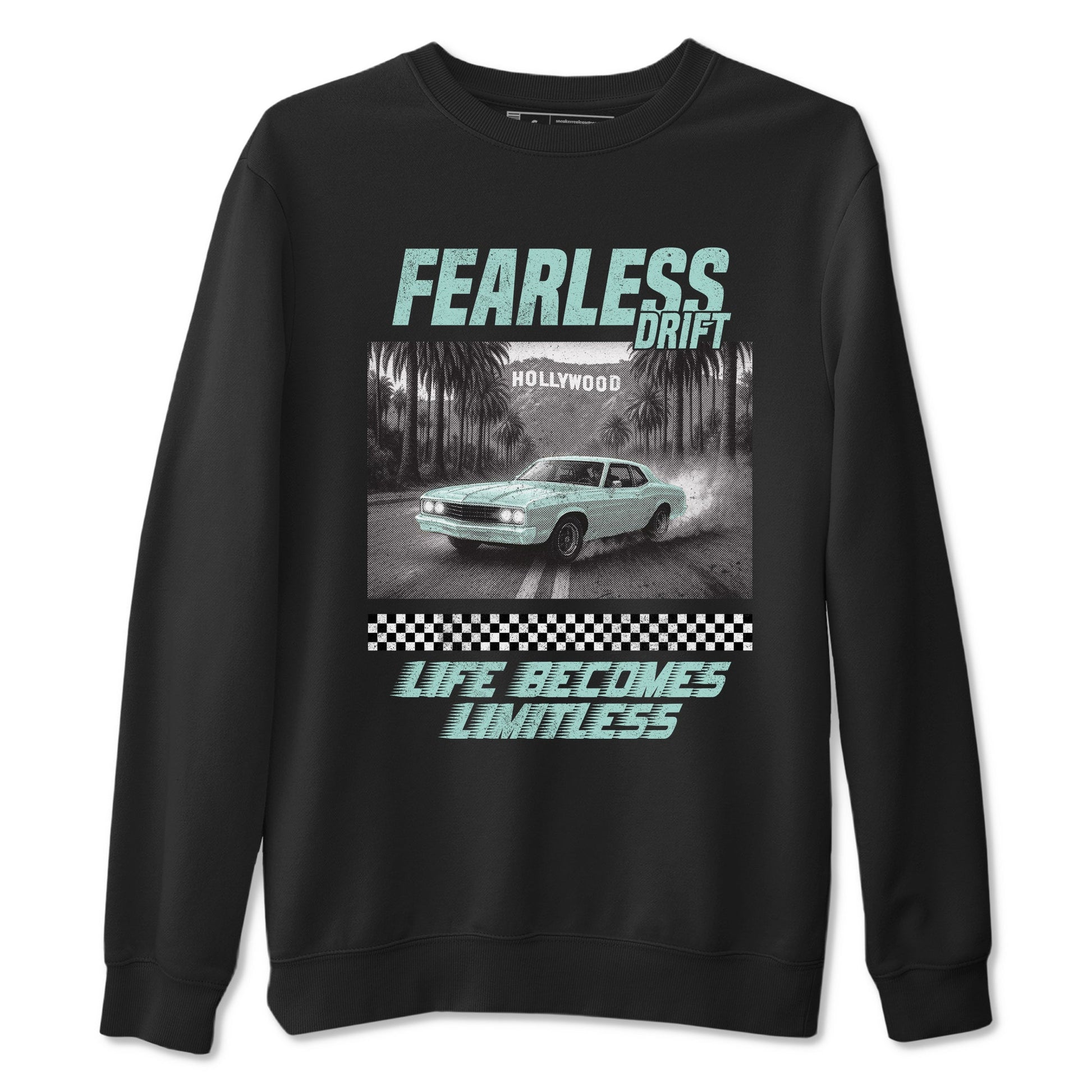 Fearless Drift sneaker match t-shirt styled to complete your fit with the Air Jordan 11 Igloo sneakers, shown in Black 2.