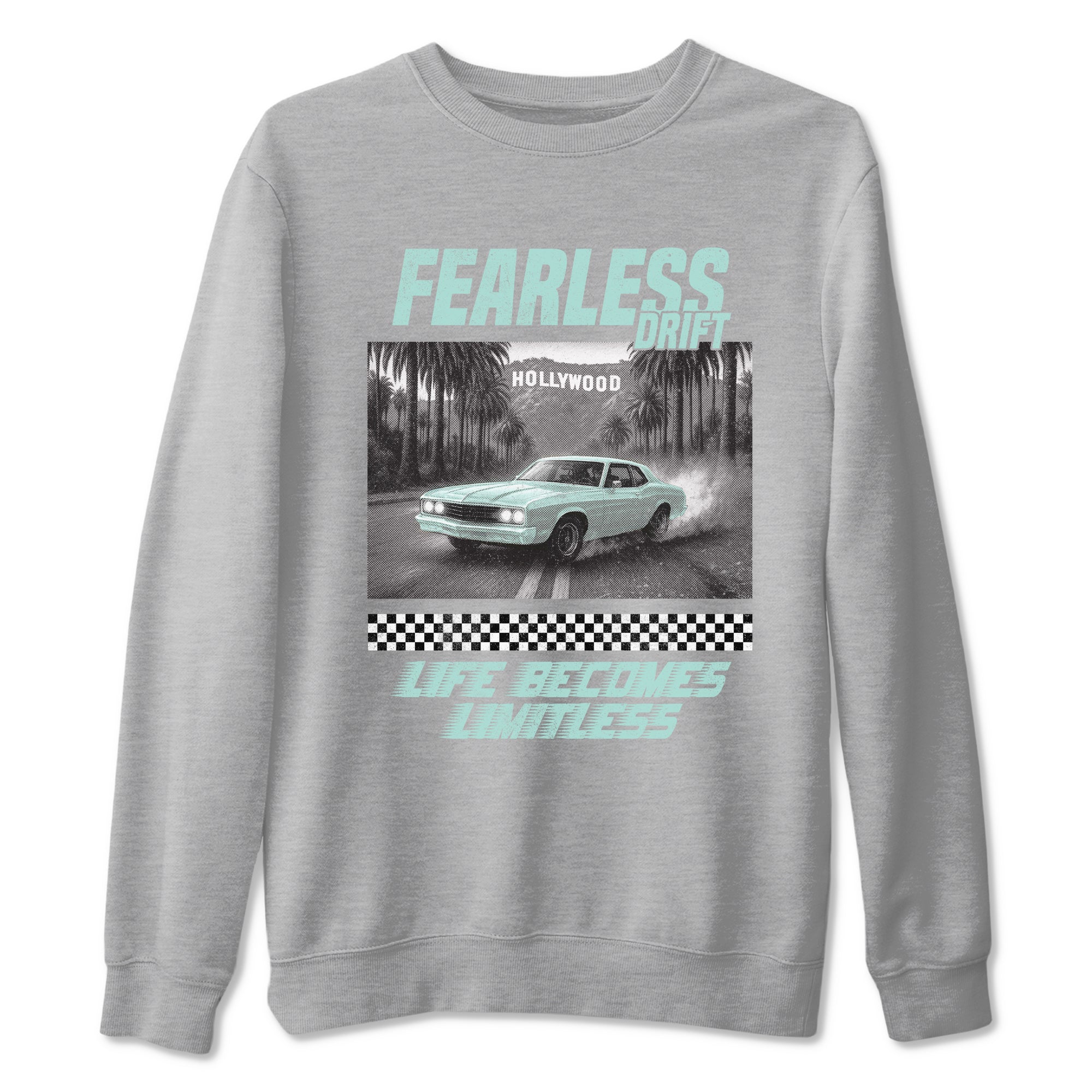 Fearless Drift sneaker match t-shirt styled to complete your fit with the Air Jordan 11 Igloo sneakers, shown in Heather Grey 2.