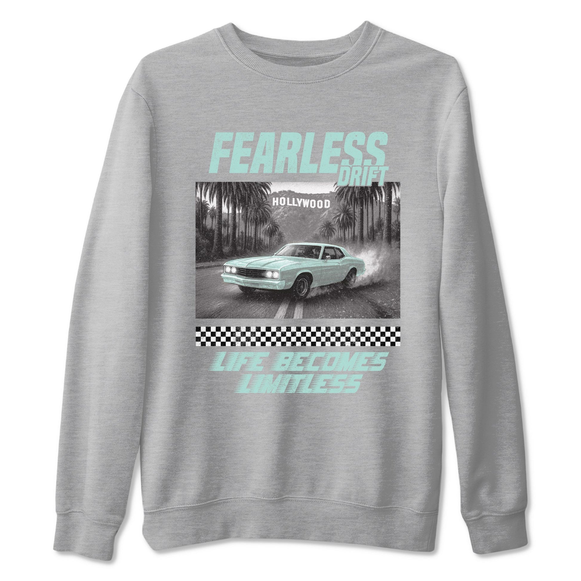 Fearless Drift sneaker match t-shirt styled to complete your fit with the Air Jordan 11 Igloo sneakers, shown in Heather Grey 2.