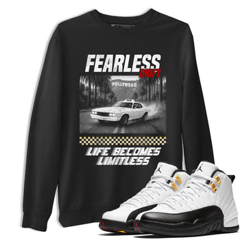Sneaker match tees – Sneaker Tees To Match Air Jordan 12 Taxi Shoes – Fearless Drift Tee Black 1
