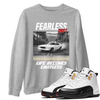 Sneaker match tees – Sneaker Tees To Match Air Jordan 12 Taxi Shoes – Fearless Drift Tee Heather Grey 1