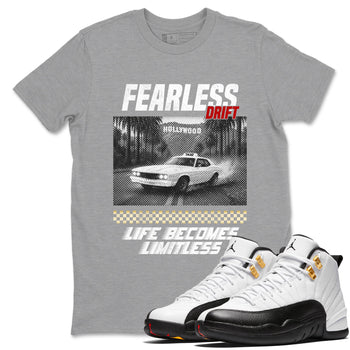 Sneaker match tees – Sneaker Tees To Match Air Jordan 12 Taxi Shoes – Fearless Drift Tee Heather Grey 1