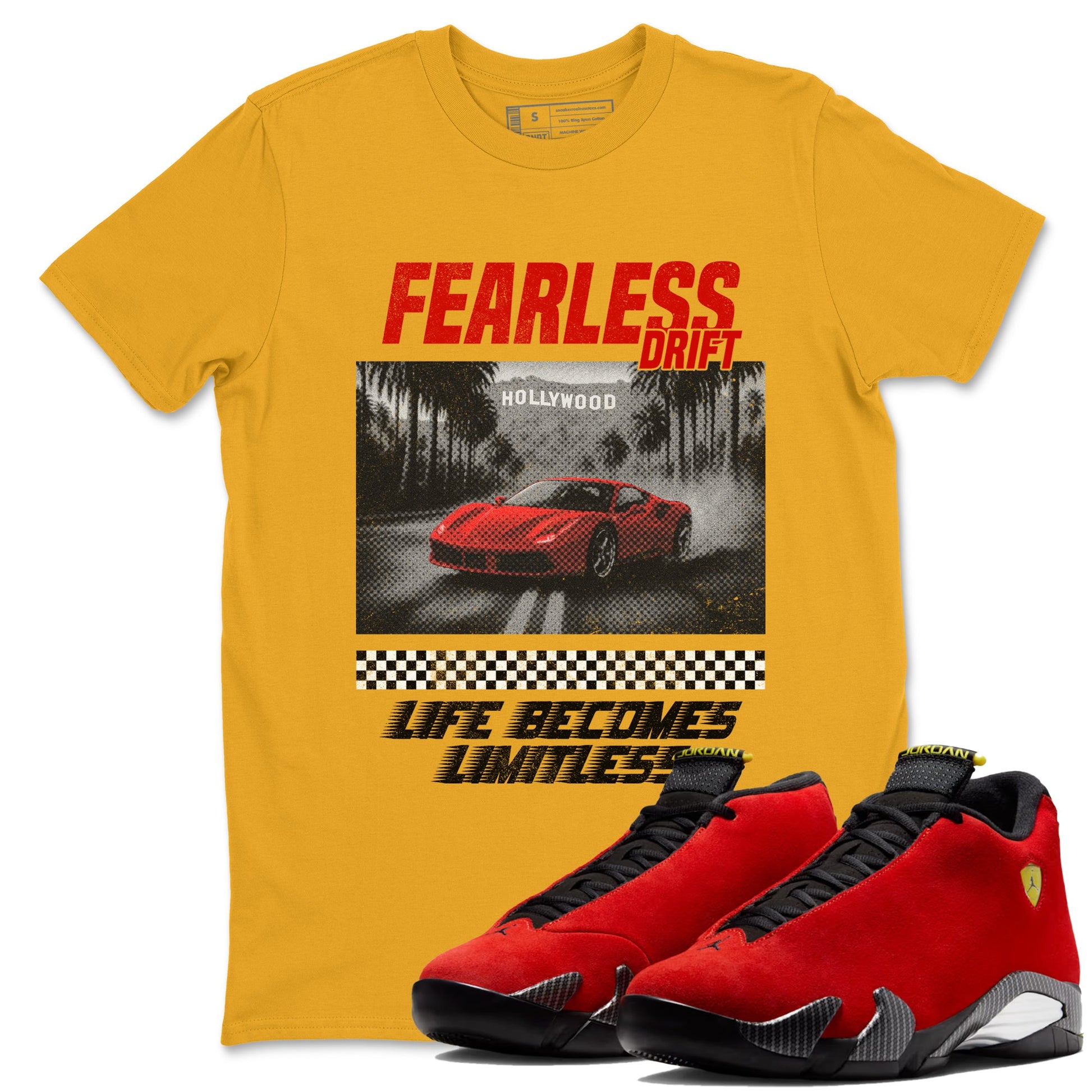 Fearless Drift SNRT Sneaker Tees - Air Jordan 14 Challenge Red