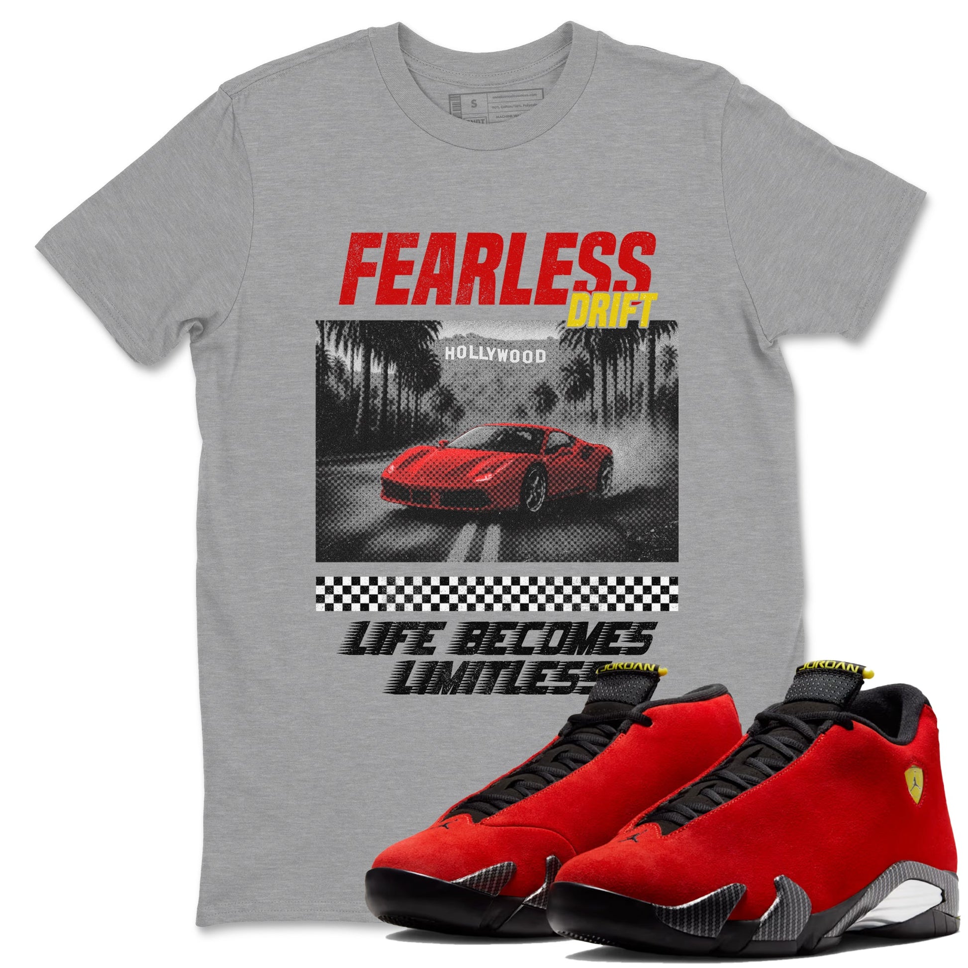 Fearless Drift SNRT Sneaker Tees - Air Jordan 14 Challenge Red