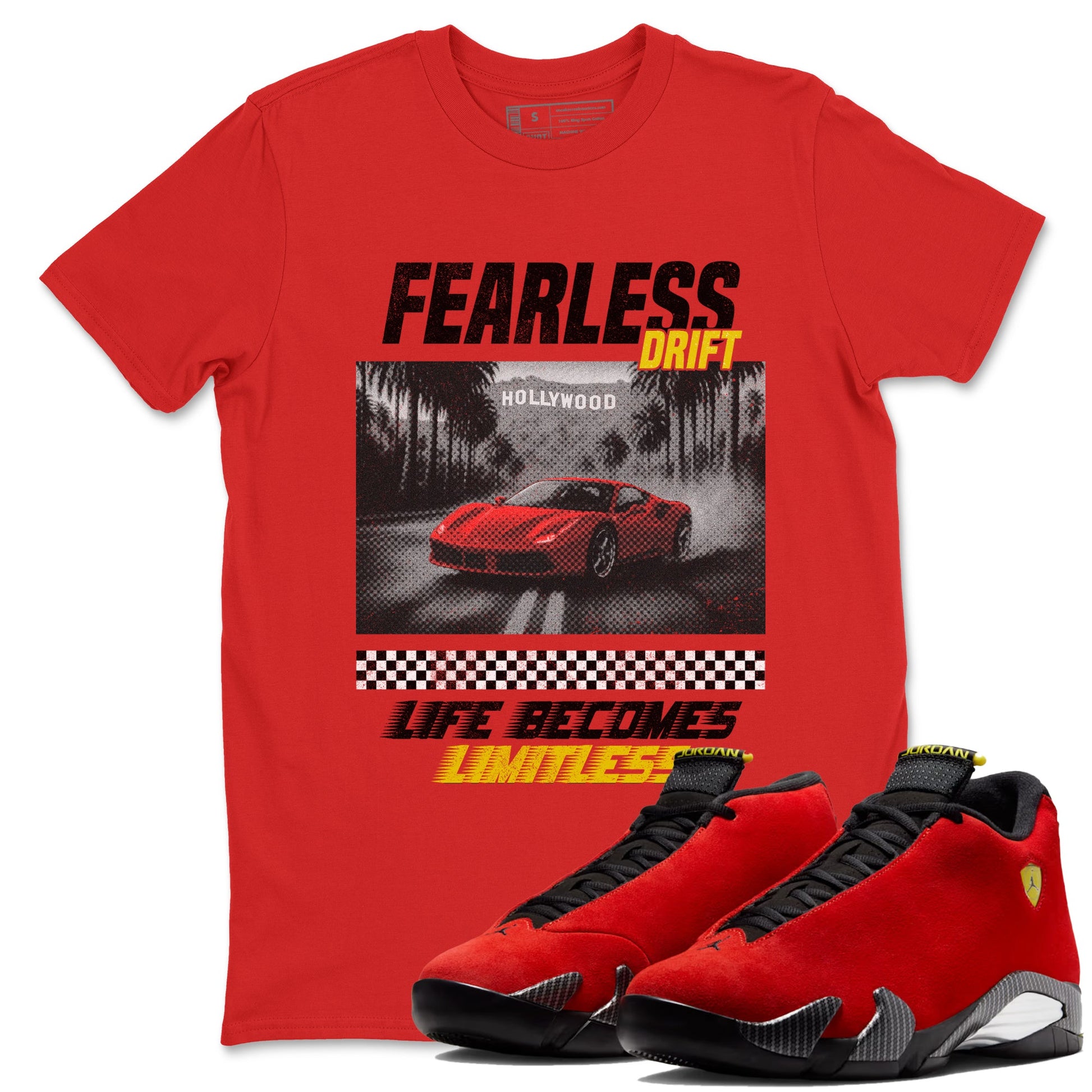 Fearless Drift SNRT Sneaker Tees - Air Jordan 14 Challenge Red