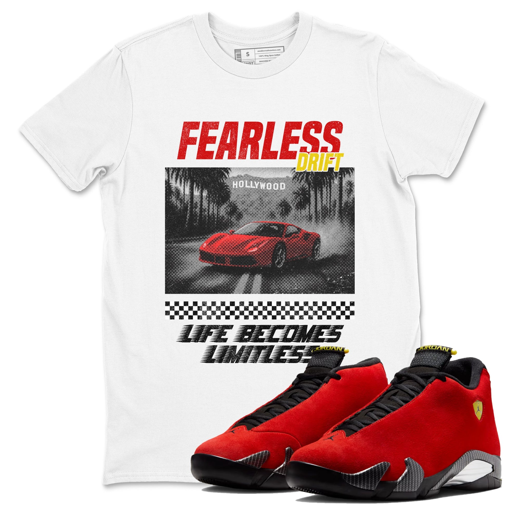 Fearless Drift SNRT Sneaker Tees - Air Jordan 14 Challenge Red