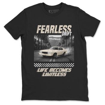 Fearless Drift sneaker match t-shirt styled to complete your fit with the Air Jordan 3 Pure Money sneakers, shown in Black 2.