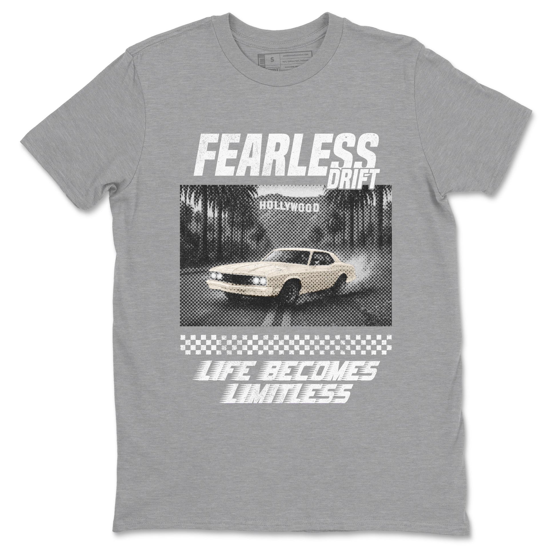 Fearless Drift sneaker match t-shirt styled to complete your fit with the Air Jordan 3 Pure Money sneakers, shown in Heather Grey 2.