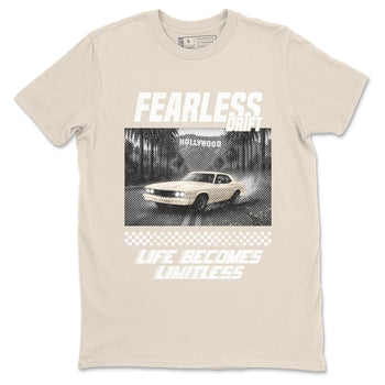 Fearless Drift sneaker match t-shirt styled to complete your fit with the Air Jordan 3 Pure Money sneakers, shown in Natural 2.