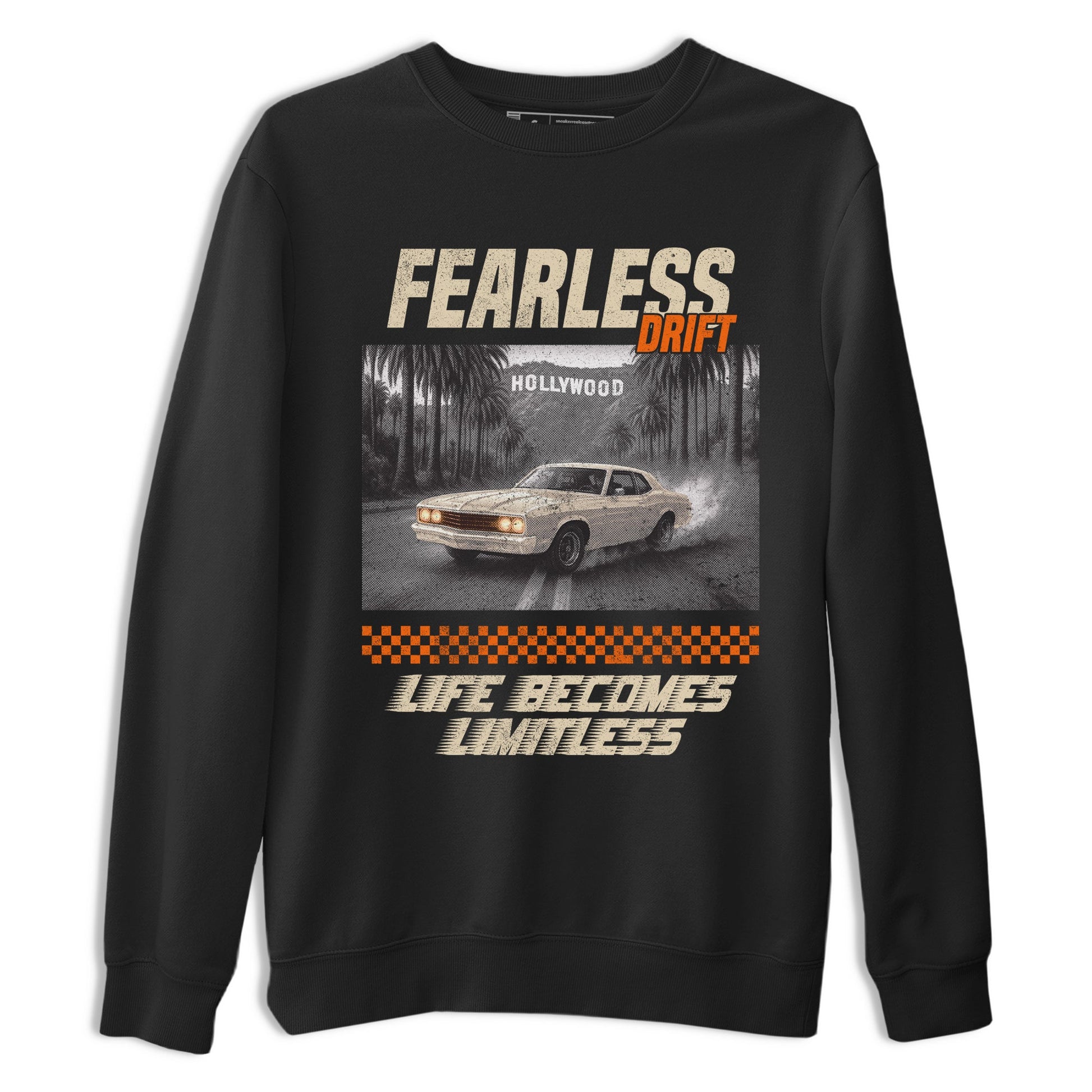 Fearless Drift sneaker match t-shirt styled to complete your fit with the Air Jordan 3 Starfish sneakers, shown in Black 2.