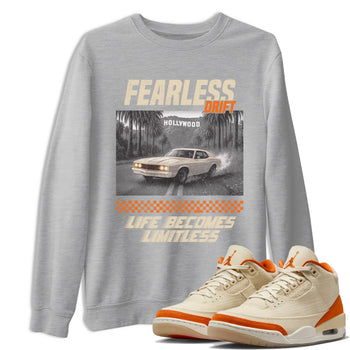 Fearless Drift sneaker match t-shirt styled to complete your fit with the Air Jordan 3 Starfish sneakers, shown in Heather Grey 1.