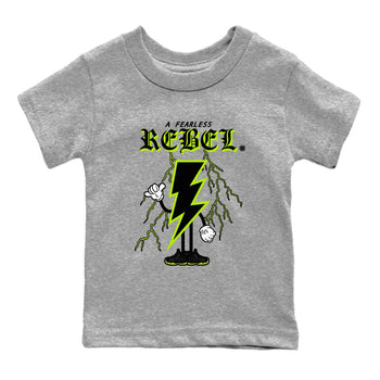 Foams One Black Volt shirts to match jordans Fearless Rebel sneaker match tees Air Foamposite One Black and Volt match shoes to clothes SNRT Sneaker Tees Youth Baby Heather Grey 2 tee