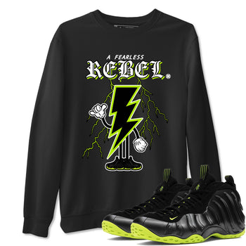 Foams One Black Volt shirts to match jordans Fearless Rebel sneaker match tees Air Foamposite One Black and Volt match shoes to clothes SNRT Sneaker Tees unisex cotton Black 1 shirts