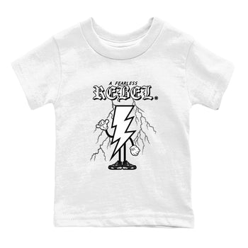 AJ4 White Thunder shirts to match jordans Fearless Rebel sneaker match tees Air Jordan 4 White Thunder SNRT Sneaker Tees streetwear brand Baby and Youth White 2 cotton tee