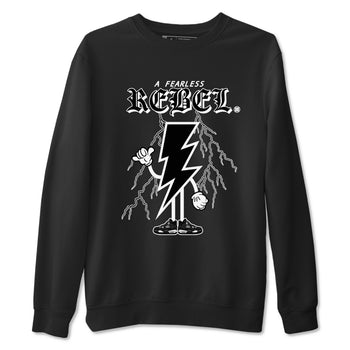 AJ4 White Thunder shirts to match jordans Fearless Rebel sneaker match tees Air Jordan 4 White Thunder SNRT Sneaker Tees streetwear brand Black 2 unisex cotton tee