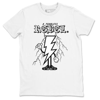 AJ4 White Thunder shirts to match jordans Fearless Rebel sneaker match tees Air Jordan 4 White Thunder SNRT Sneaker Tees streetwear brand White 2 unisex cotton tee
