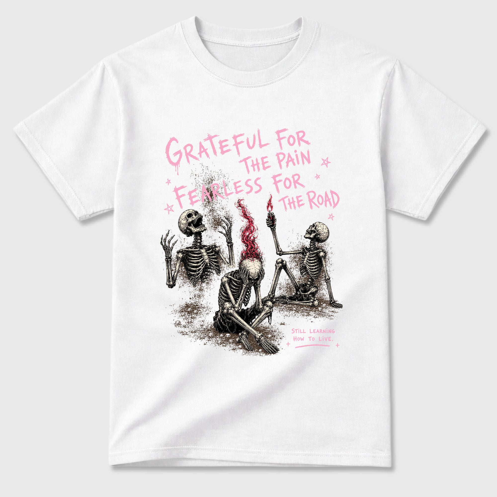 Sneakerfit Streetwear outfit, Sneaker Tees To Match Air Jordan 1 Travis Scott Tropical Pink – Fearless Road Graphic Tee White 2