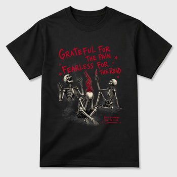 Sneakerfit Streetwear outfit, Sneaker Tees To Match Air Jordan 12 Bloodline – Fearless Road Graphic Tee Black 2