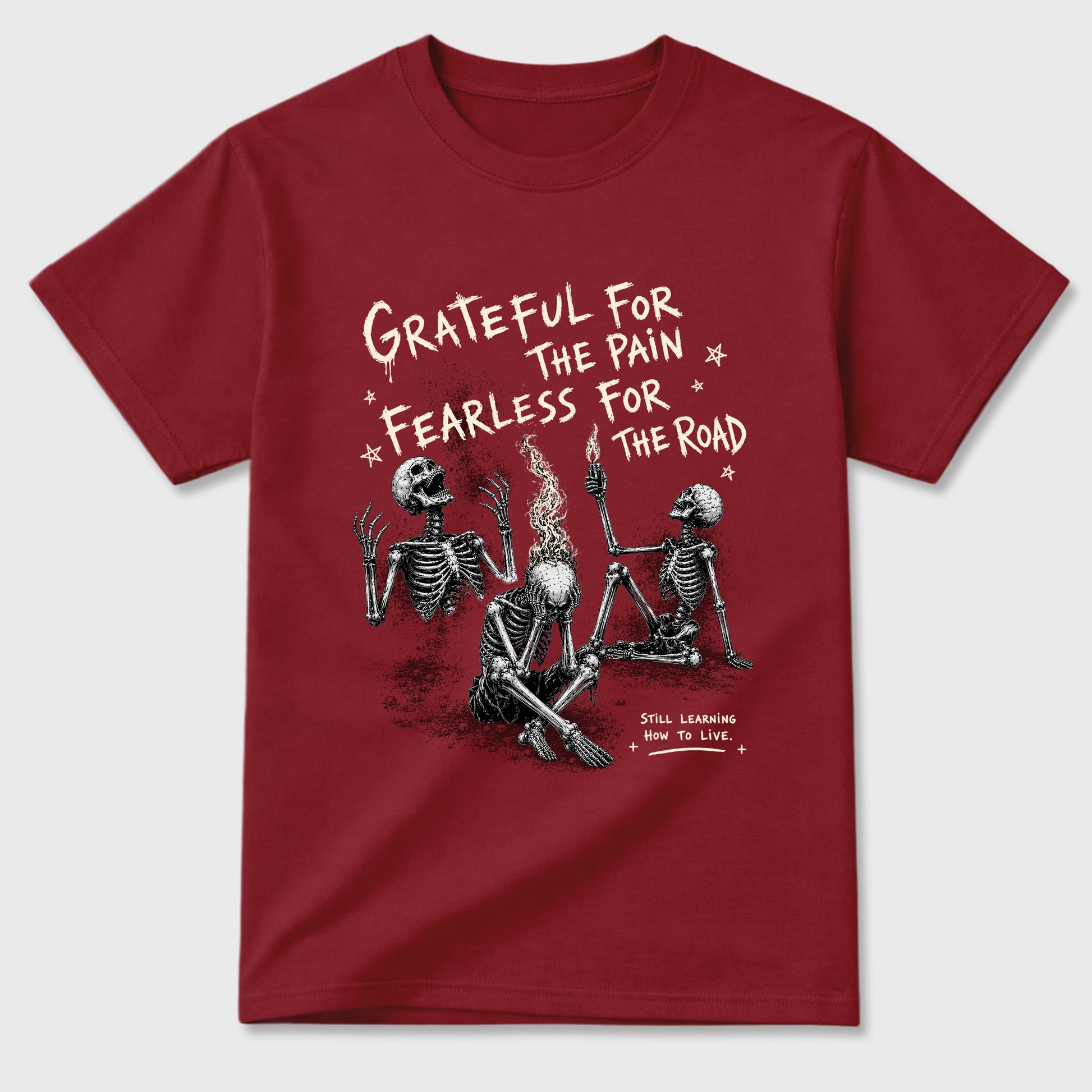 Fearless Road Graphic T-Shirt sneaker match tee designed for the Air Jordan 3 Bin 23, featuring coordinated color options for a perfect streetwear match. Cardinal 2 shirt.