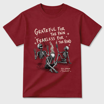 Fearless Road Graphic T-Shirt sneaker match tee designed for the Air Jordan 3 Bin 23, featuring coordinated color options for a perfect streetwear match. Cardinal 2 shirt.