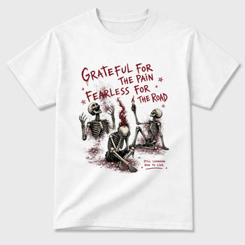 Fearless Road Graphic T-Shirt sneaker match tee designed for the Air Jordan 3 Bin 23, featuring coordinated color options for a perfect streetwear match. White 2 shirt.