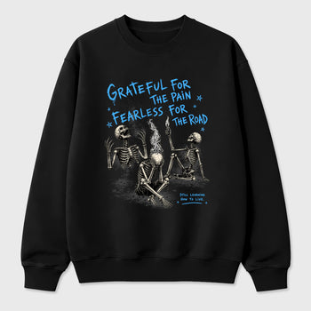 Sneakerfit Streetwear outfit, Sneaker Tees To Match Air Jordan 5 Black University Blue – Fearless Road Graphic Tee Black 2