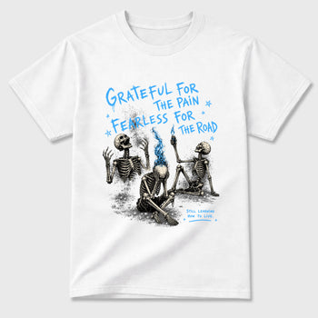 Sneakerfit Streetwear outfit, Sneaker Tees To Match Air Jordan 5 Black University Blue – Fearless Road Graphic Tee White 2