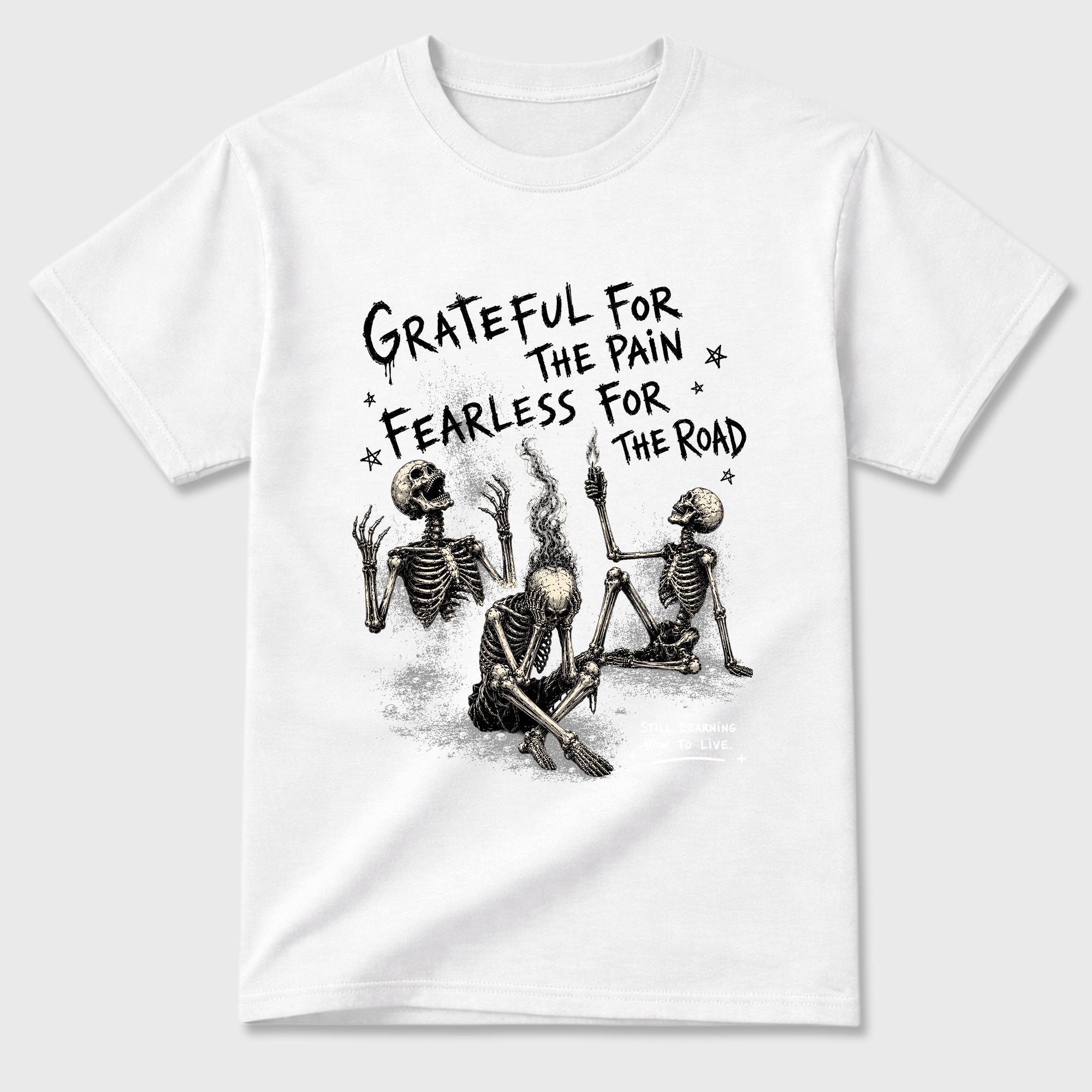 Fearless Road Graphic T-Shirt featuring original streetwear artwork designed to match the Air Jordan 8 Chrome. White 2 Graphic T-Shirt.