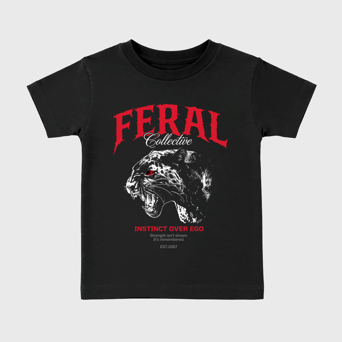 Feral Collective Baby & Kids Graphic T-Shirt featuring original artwork designed to match the Air Max 95 Reverse Solar Red. Black 2 Kids Graphic Tee.