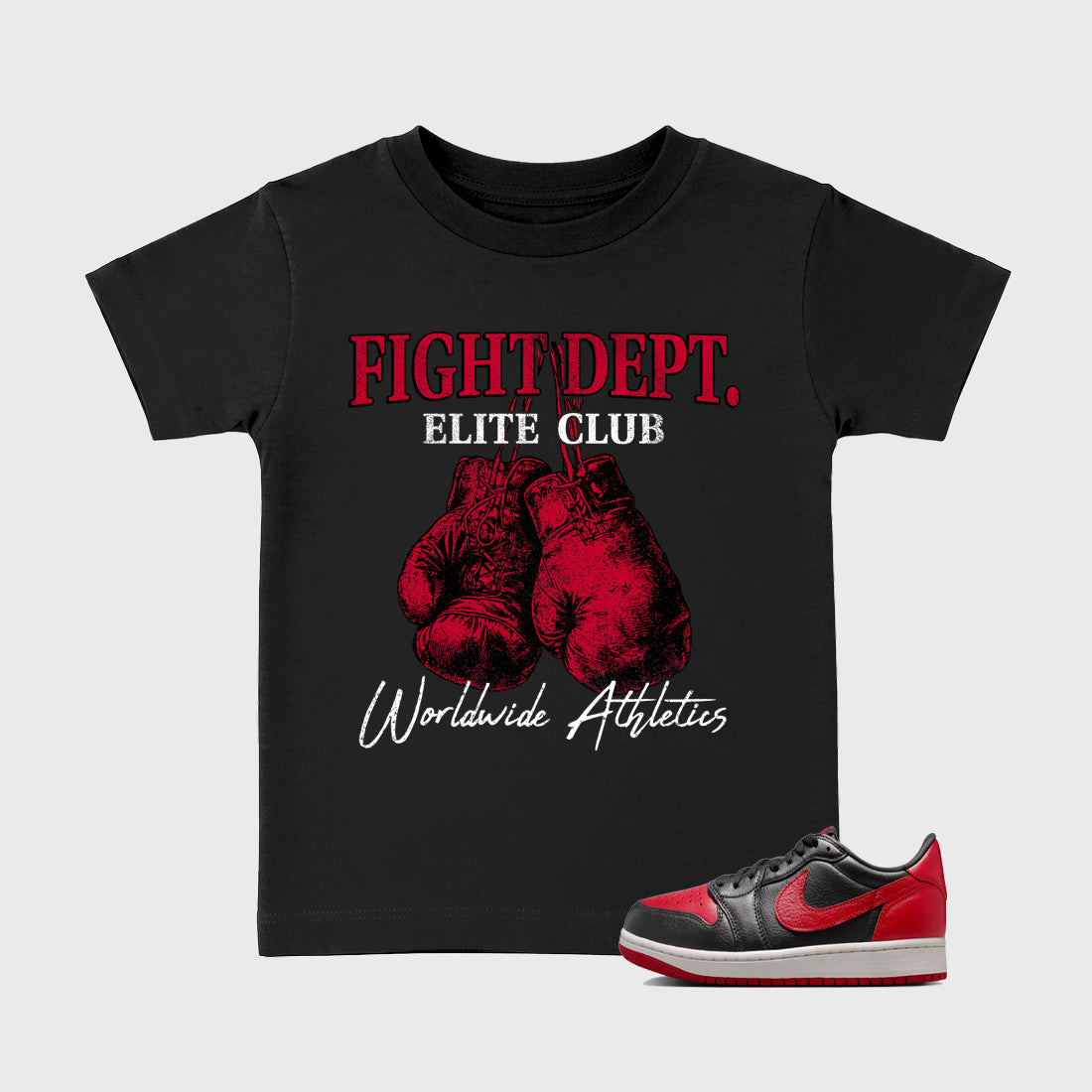 Sneaker match tees – Sneaker Tees To Match Air Jordan 1 Banned Shoes – Fight Club Kids T-Shirt Black 1