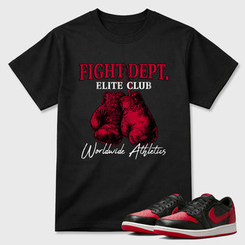 Sneaker match tees – Sneaker Tees To Match Air Jordan 1 Banned Shoes – Fight Club Tee Black 1