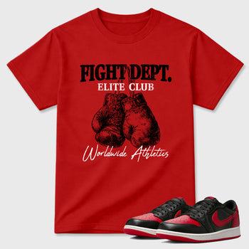 Sneaker match tees – Sneaker Tees To Match Air Jordan 1 Banned Shoes – Fight Club Tee Red 1