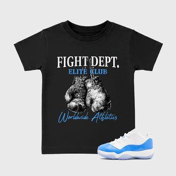 Sneaker match tees – Sneaker Tees To Match Air Jordan 11 University Blue Shoes – Fight Dept Kids T-Shirt Black 1