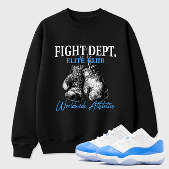 Sneaker match tees – Sneaker Tees To Match Air Jordan 11 University Blue Shoes – Fight Dept Tee Black 1