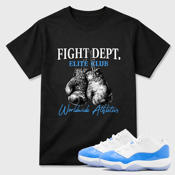 Sneaker match tees – Sneaker Tees To Match Air Jordan 11 University Blue Shoes – Fight Dept Tee Black 1